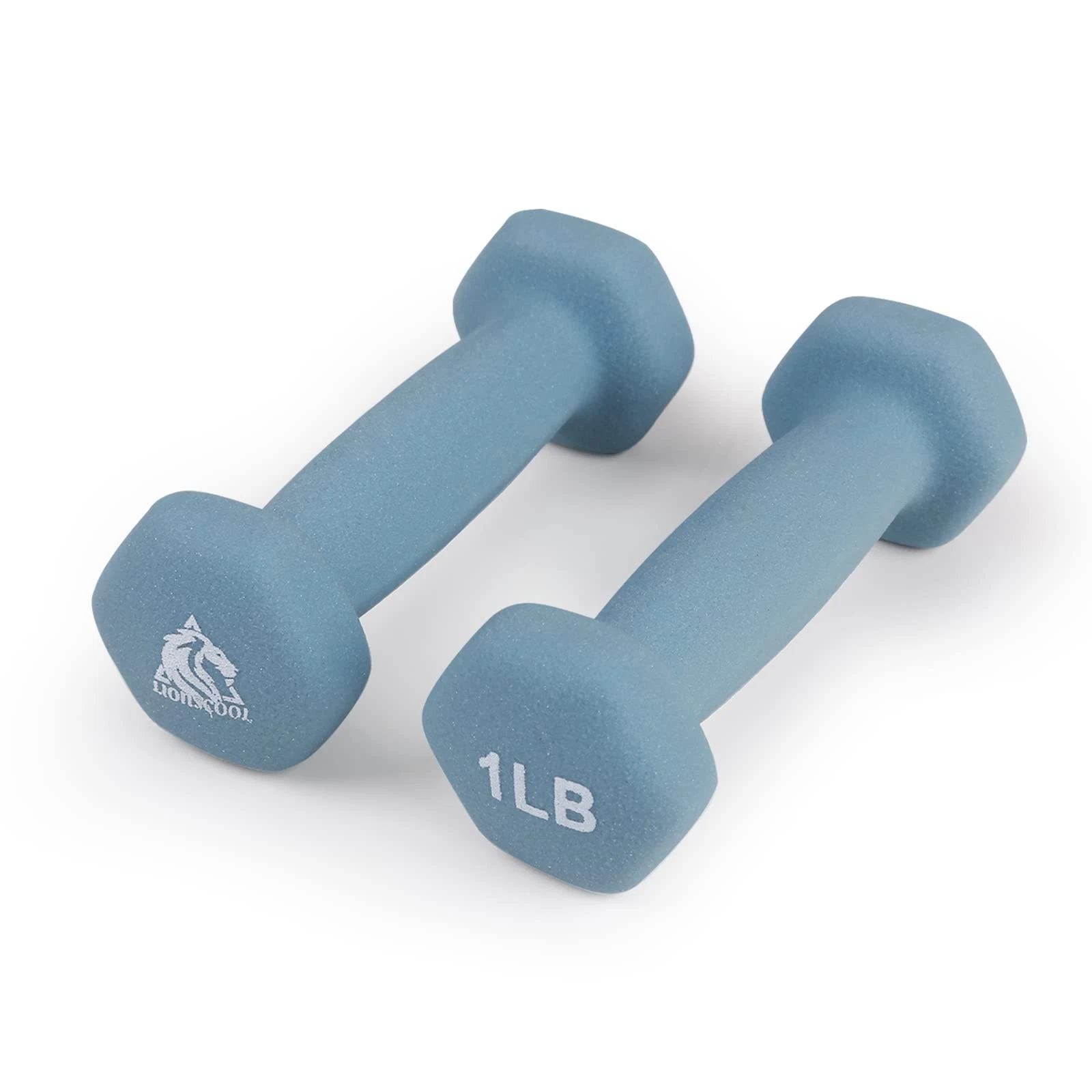 LIONSCOOL Pair of Anti-Roll Dumbbells - Neoprene Coated Hand Weights