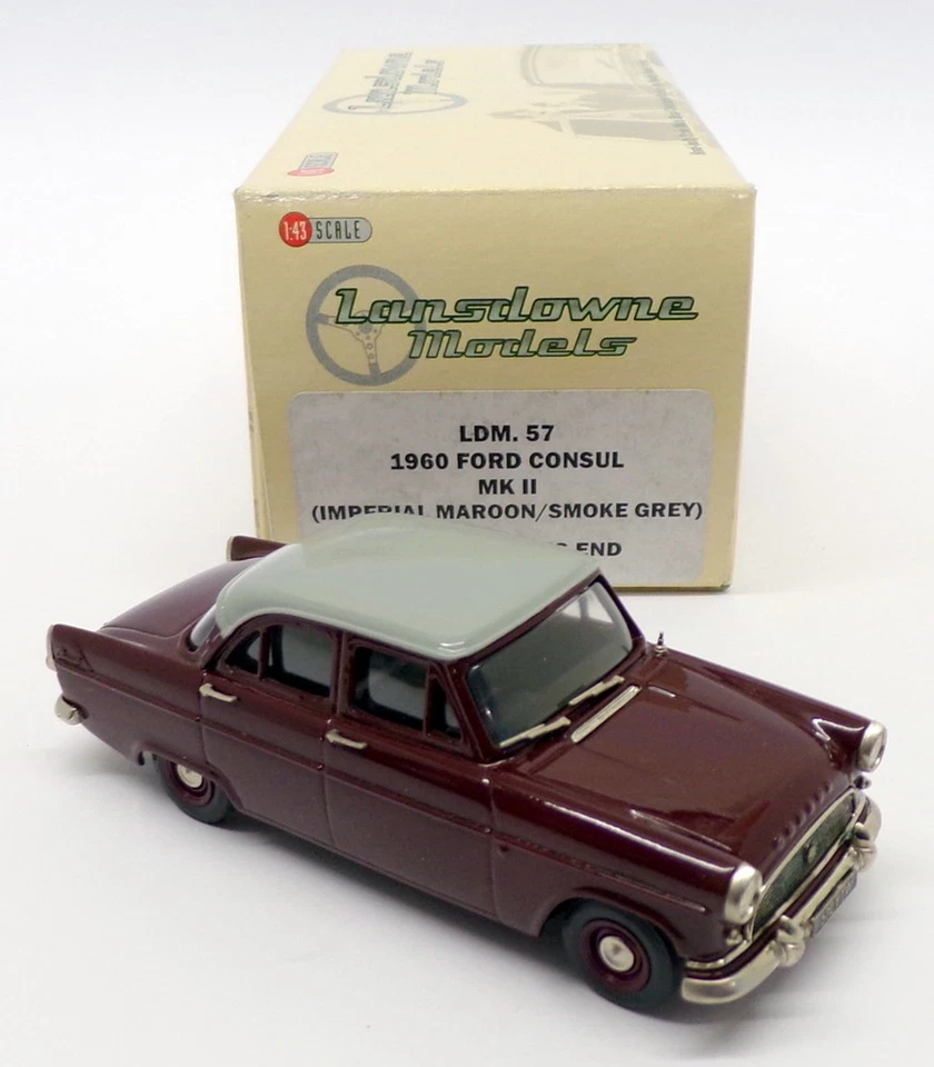 Lansdowne 1/43 Scale LDM57 - 1960 Ford Consul Mk2 - Imperial Maroon/Smoke Grey - Image 4 of 4