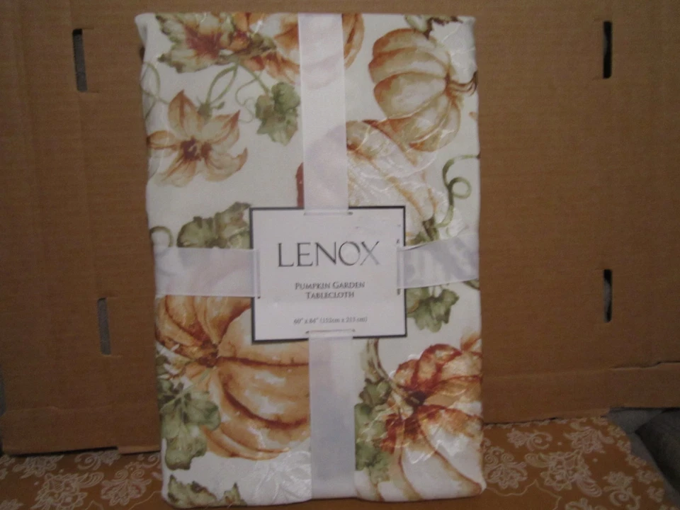 Lenox Kürbis Garten Erntedank Tischdecke 60x84" Herbst längliche Form NEU