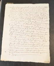 1653 French Manuscript Land Sale Notary Deed Courville Eure Normandy Desjardins