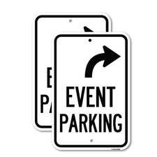 SignMission Event Parking Only Sign 2 Pack 18" X 24" Upper Right Arrow