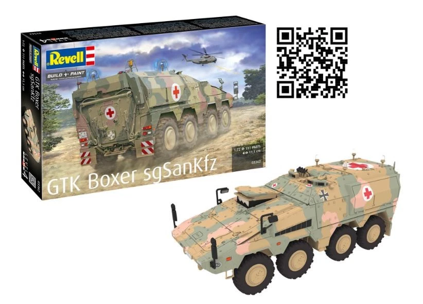 KIT MODELLINO MEZZI MILITARI REVELL GTK BOXER SQSANKFZ MODELLISMO SCALA 1:72 - Immagine 3 di 4