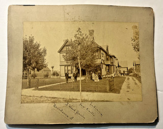 c 1889 Americana Cabinet Photo Residence of Josiah Ward Maxim New Castle Indiana
