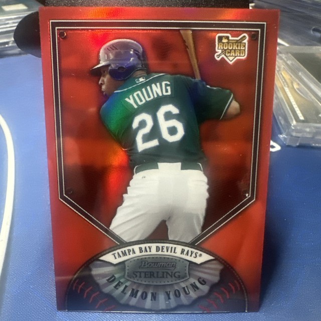 2007 Bowman Sterling Delmon Young 1/1 Red Rookie Tampa Bay Devil Rays RC