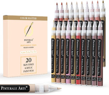   Acrylic Paint Markers Skin Tone  Set 20 Skin Tone Paint Markers Fine Tip 0,7M