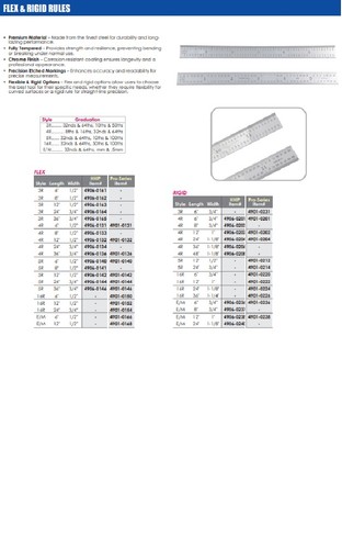 PRO-SERIES 12 X 1" 5R RIGID RULE GRADUATION 1/32,1/64,10THS & 100THS(4901-0212) - Picture 5 of 6