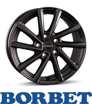 4x Borbet V 7,0X17 5/112 ET54 Mistral Anthracite Glossy Alufelgen