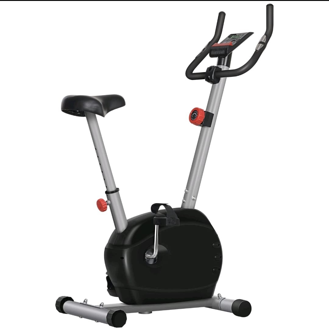 Bicicleta Estática Gris Acero/ABS 85L x 43W x 125Hcm Ajustable Magnética con LCD HR