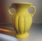 Vintage Nelson McCoy Pottery Butter Yellow Art Deco Vase 1940s Matte 9.5”