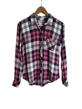 Rails Mulberry White Indigo Long Sleeve Hunter Plaid Button Shirt Ultrasoft Sz S