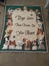 Tapestry Throw Blanket/wall Hanging With Dogs Brand New In Pkg,  Opened For Pics