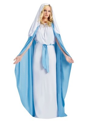 Jungfrau Maria biblisch religiös Weihnachten Ostern Karfreitag Damen Kostüm OS