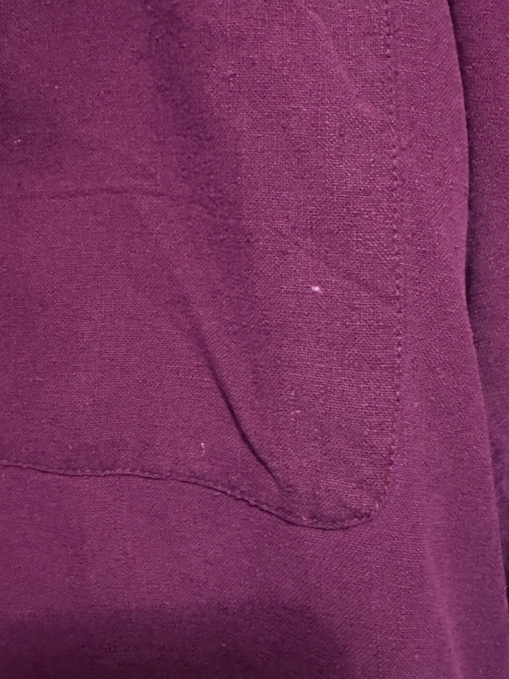 VTG Y2K Structure Men’s Loose Fit 100% Rough Silk Plum L/S Button Down Shirt - Image 4 of 4