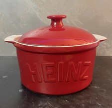 Heinz Official Merchandise Round Red Ceramic 2 Litre Lidded Casserole Dish NEW