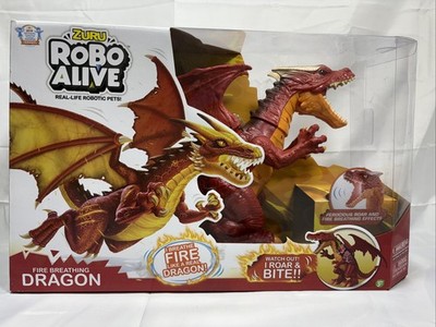 Zuru Robo Alive Fire Breathing Dragon Real Life Robotic Pet (Red) New JJ0302JW