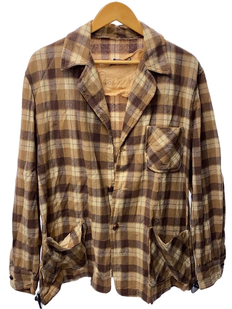 Pendleton Wool Check Jacket L Beige Wool Button 5… - image 1
