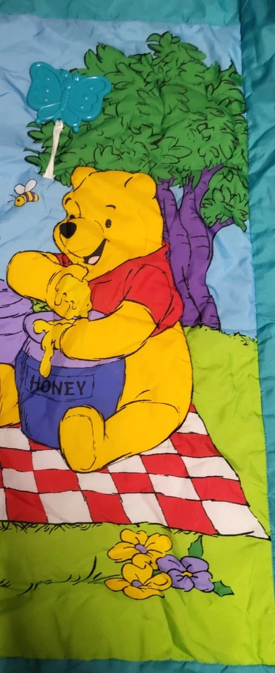 Alfombra de juego de bebé Winnie The Pooh Disney vintage años 90 tapiz de pared decoración colgante arte Foto 3 de 4