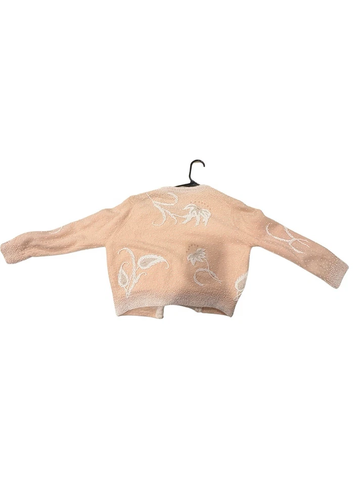 Lindo cardigã vintage com miçangas manga comprida 3/4 - Imagem 3 de 3