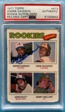 ANDRE “THE HAWK” DAWSON Rookie 1977 Topps RC #473 PSA/DNA AUTO | HOF Expos Cubs
