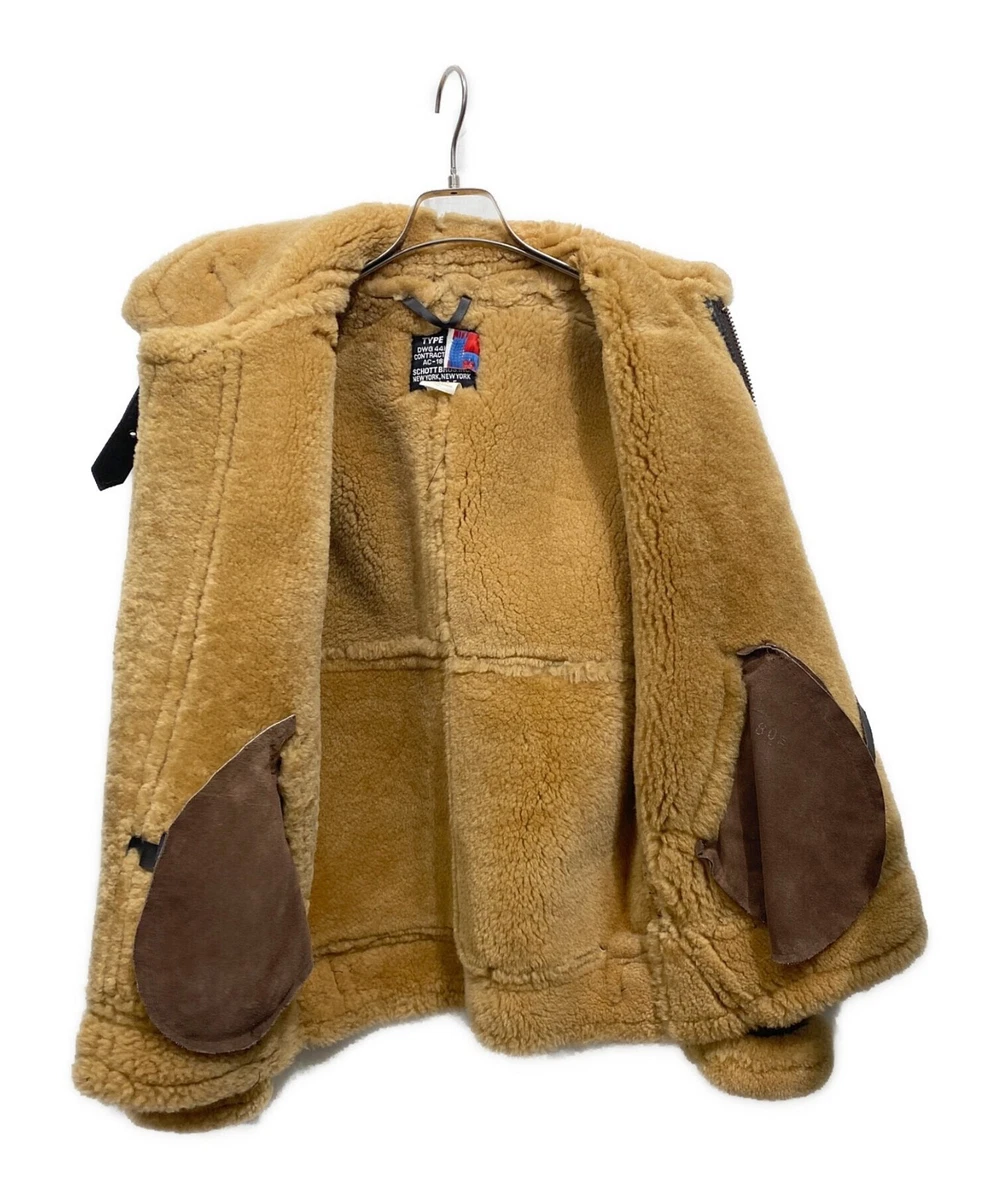 Chaqueta de Vuelo Schott NYC B-3 Piel de Oveja Cuero Talla 34 S Marrón EE. UU.