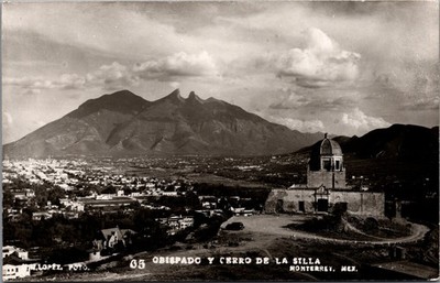 RPPC Obispado & Cerro de la Silla Monterrey Mexico W. Lopez Photo