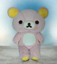 Rilakkuma San X Original Long Pile Sherbet Pink Yellow 15 Bear Anime Plush VGC