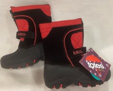 Totes Boots Kids Toddler Black Red Insulated Winter Snow Boots Size 9 NEW