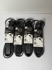 Lot of 4 New Cordinate Indoor Extension Cords 8 ft . 2.4 Braided.