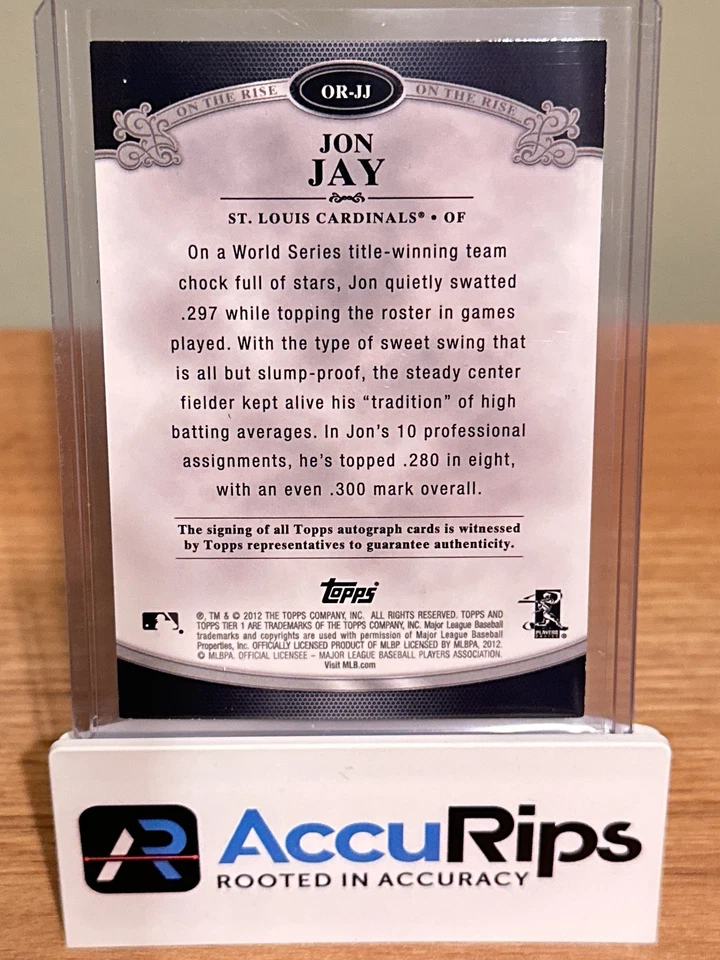 2012 Topps Tier One Jon Jay On the Rise Autographs Set /235 #OR-JJ - Image 2 of 2