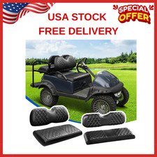 NOKINS 4PCS Golf Cart Seat Covers Kit, Front and Rear Seat Covers Fits Club Car