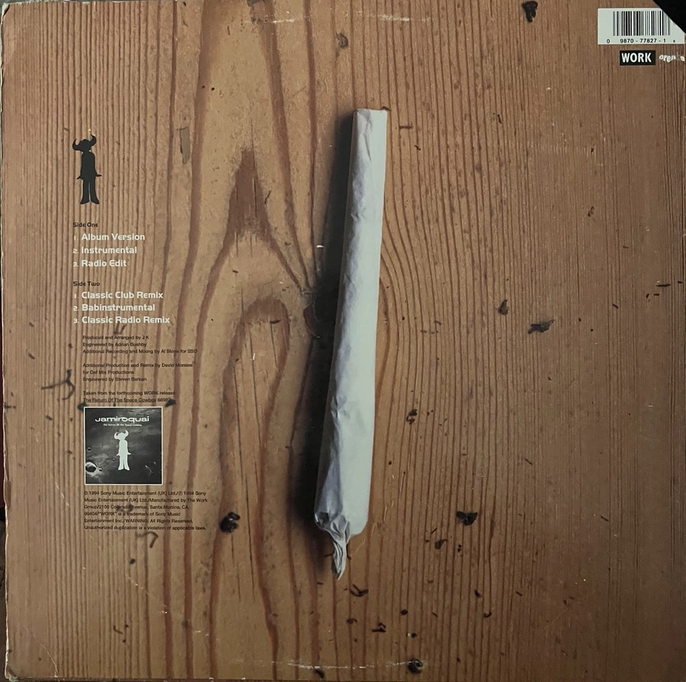 Jamiroquai – Space Cowboy 12” 1994 Work/Sony David Morales Remix NM Vinyl - Image 2 of 4