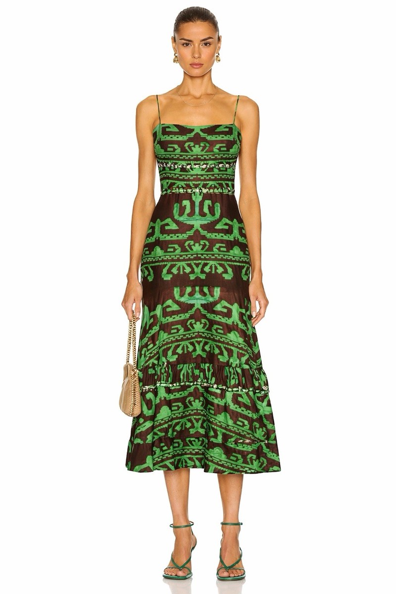 ALEXIS Ayana Flounce Midi Dress | eBay