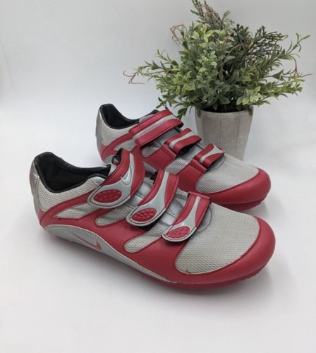 Nike Rennrad Fahrrad Spinnschuhe 2 oder 3 Bolzen grau pink rot 39 US Damen 8 - Bild 1 von 10