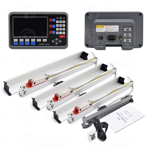TOAUTO LCD Lettura Digitale 3 Assi Display DRO + 3pz Scala Lineare per Tornio Mulino - Foto 12 di 26