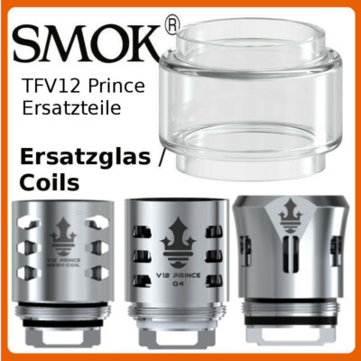 SMOK TFV12 Prince Coils V12 Q4 Dual Triple Max Mesh/ 8ml Ersatzglas Bulb Glas
