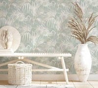 Vliestapete Tropisch Blattmuster Floral Dschungel Beige GrüN 82414 (3,03€/1Qm)