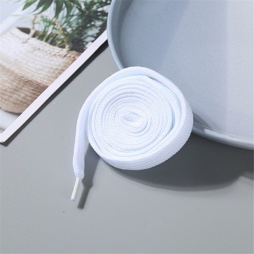 4pz Lacci per Scarpe 120cm Poliestere Doppio Strato Bianco Versatili Piccole Scarpe Bianche - Foto 5 di 6