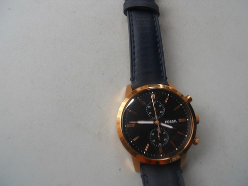 chronograph blue leather band,quartz 