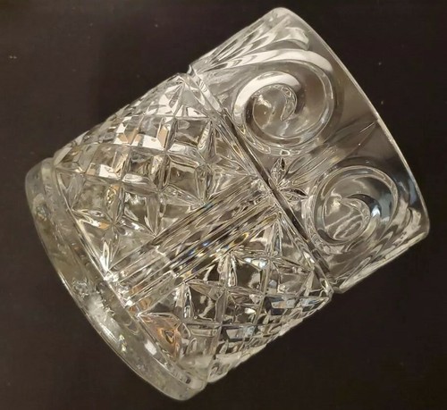 VINTAGE IRISH CRYSTAL WINE CHAMPAGNE Glass Bottle Cooler DIAMOND SCROLL 70s - Picture 8 of 12