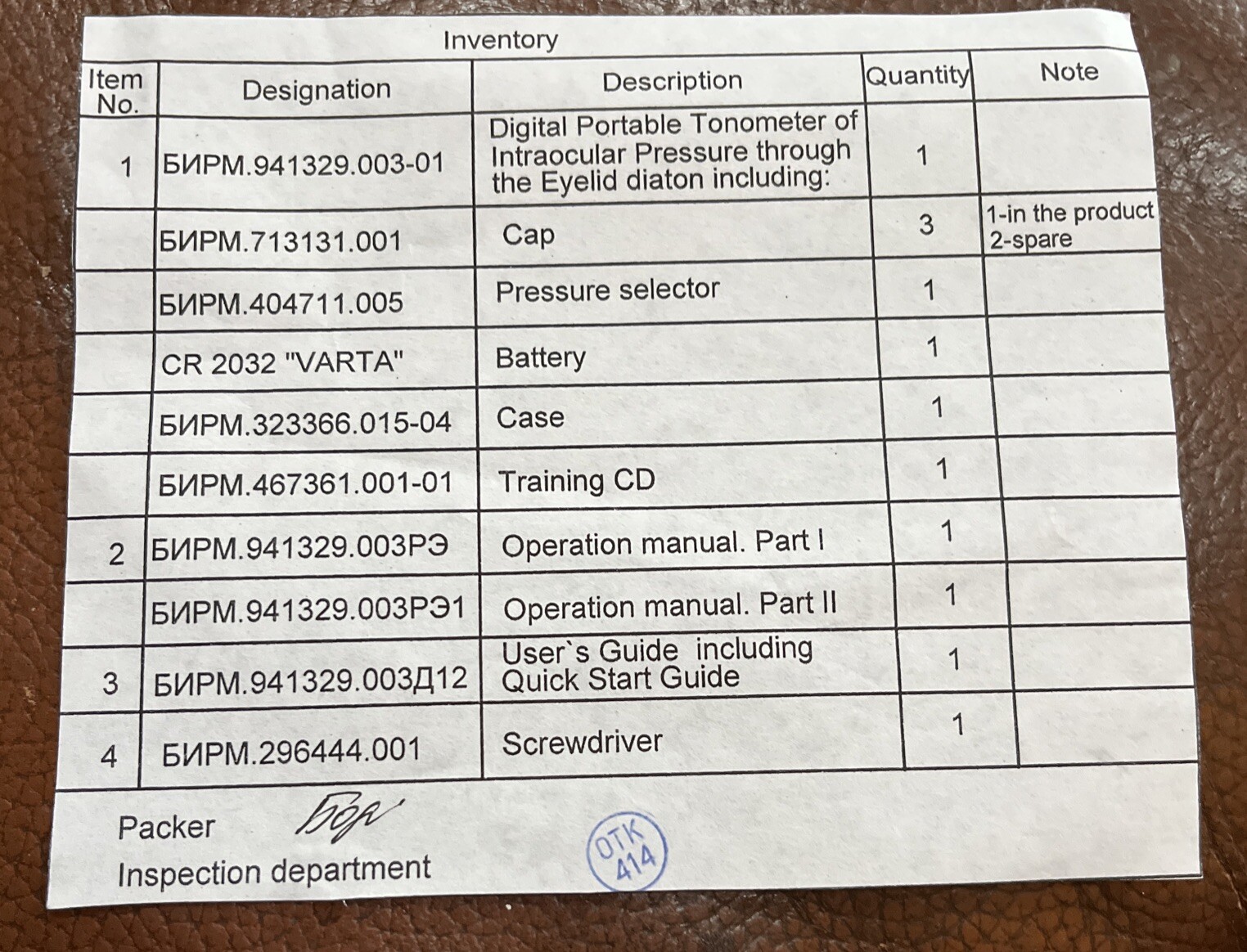 Contactless Tonometer of the Intraocular Pressure TonoPen David Gonzalez