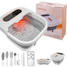 Collapsible Foot Spa Bath with Heat, Touch Screen, Remote Control, Massage Ro...