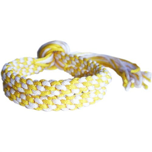 YELLOW & WHITE MUAY THAI PRAJEAD ARM BAND - Picture 1 of 3