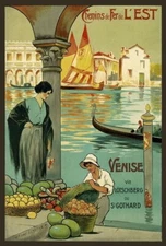 84148 Vintage Venice French Railway Travel Decor Wall Print Poster