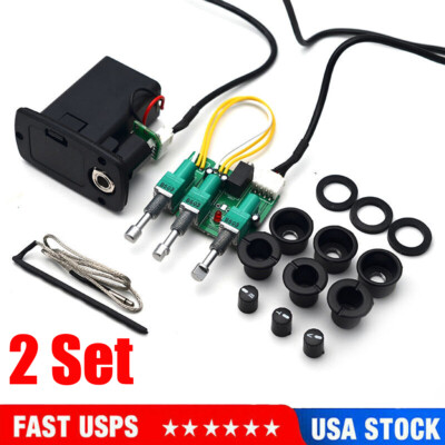 2 Set For Acoustic Guitar Pickups 3-Bands Active Equalizer Preamp Piezo Pickup