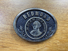 Vintage Redmond State of Washington Belt Buckle 1987 