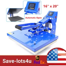 Auto Open Clamshell Heat Press Machine Transfer 16x20 Slide Out Base T-Shirt htv
