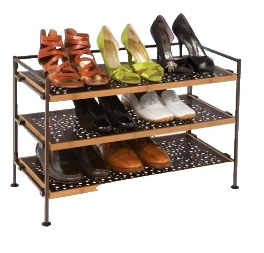 Seville Classics Wooden Shoe Rack Shoe Organisers
