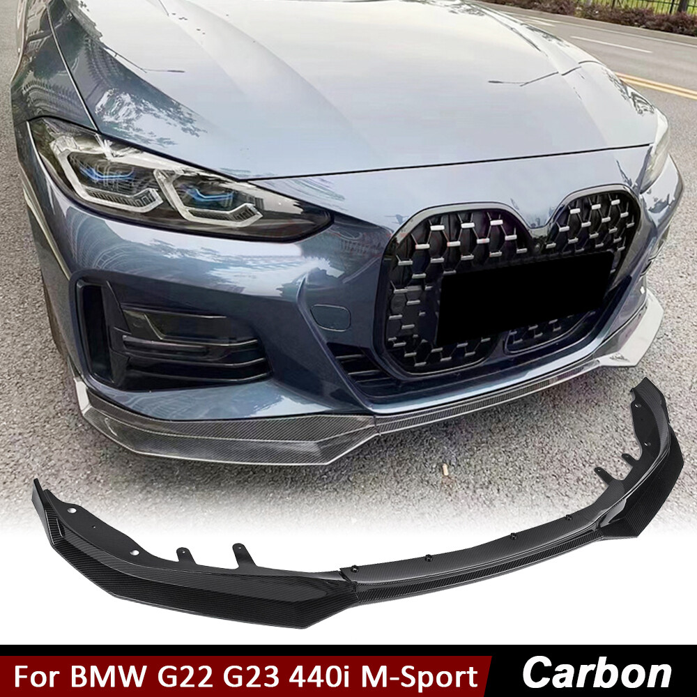 For BMW G22 G23 440i M-Sport 21-22 REAL CARBON Front Bumper Lip Spoiler Splitter