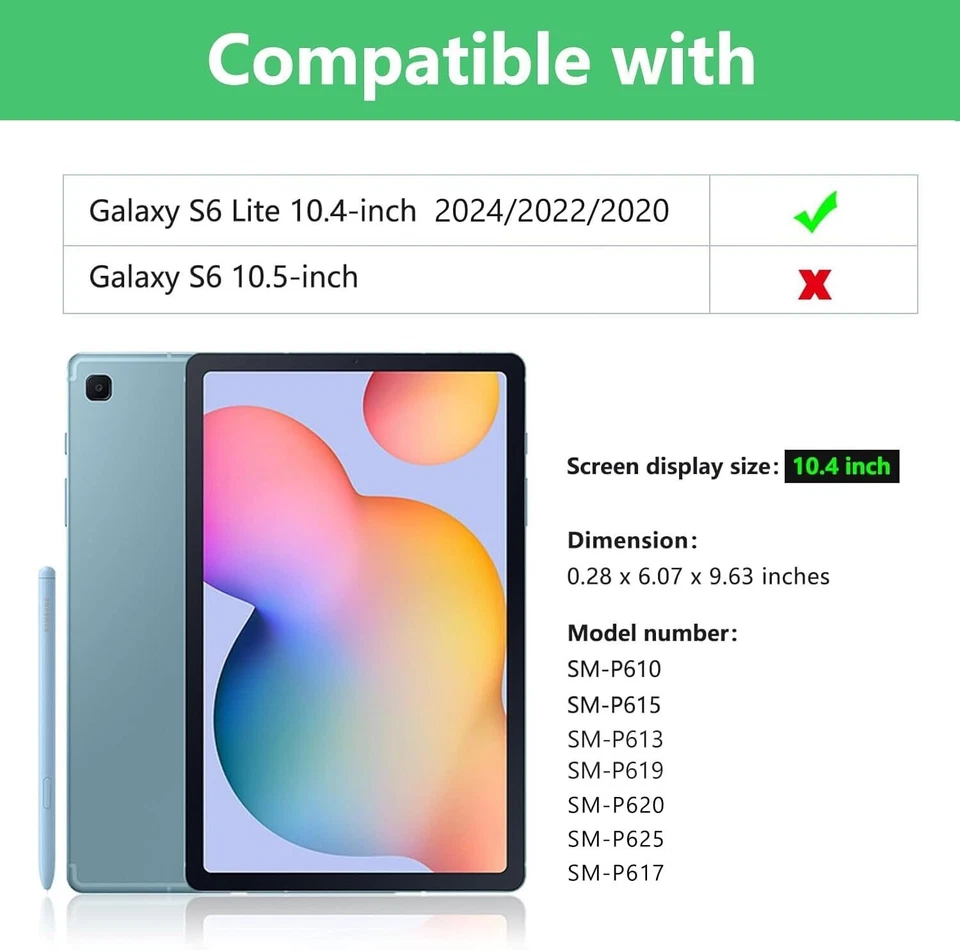 Shockproof Case for Samsung Galaxy Tab S6 Lite 10.4" (2024/2022) Kickstand Cover - Image 2 of 2