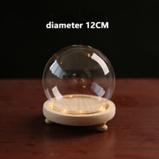 Glass Dome Display Bell Jar Cloche Wood Base Figure Action Storage Display Decor